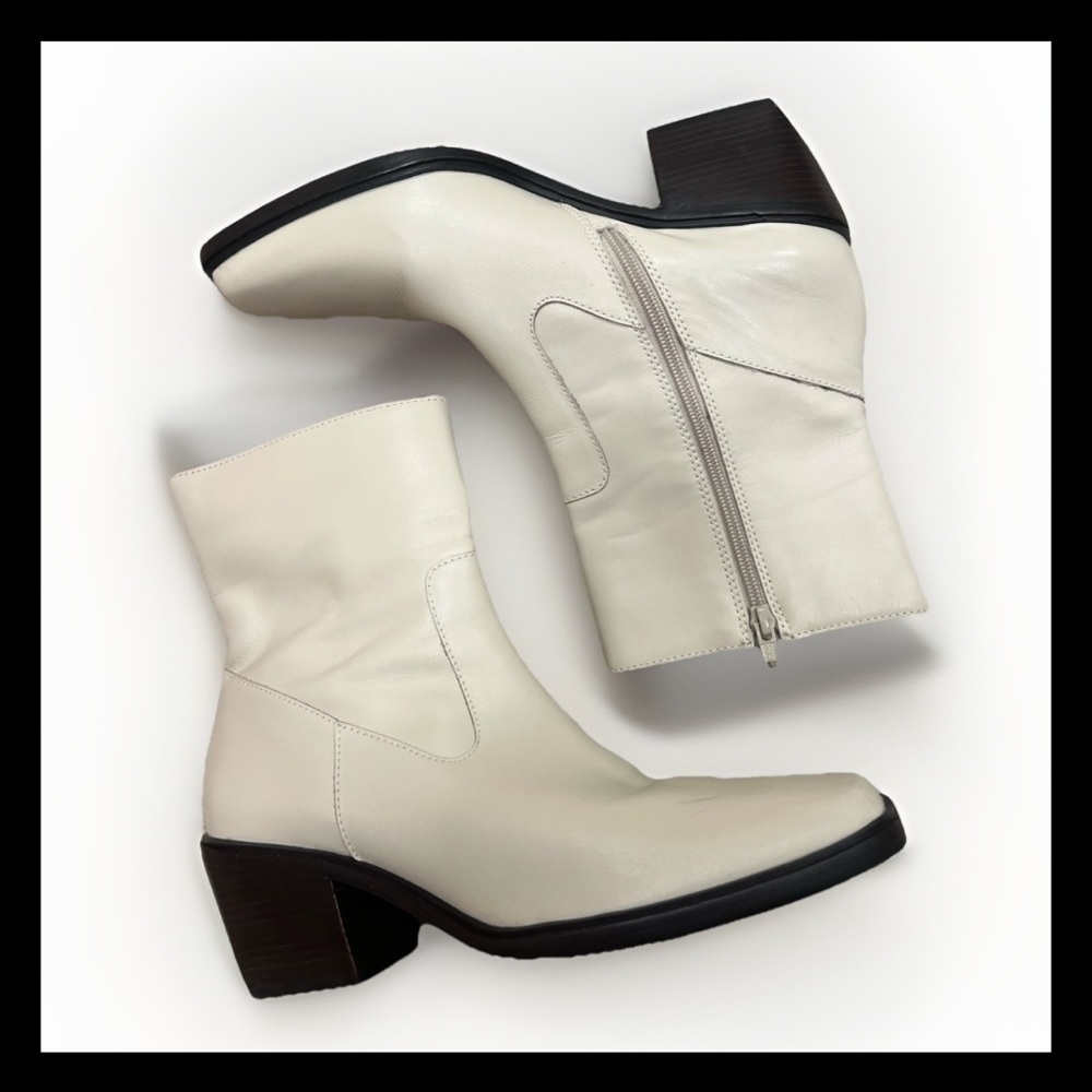 Matisse Women's Ezra Western Boots Bone Off White Sz 11 Leather Shoes